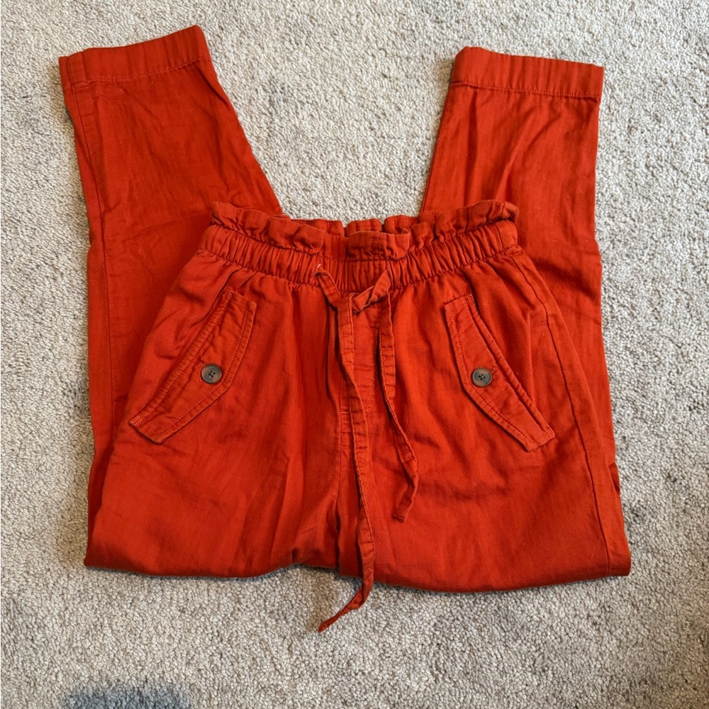 LOFT High Rise Orange Pants